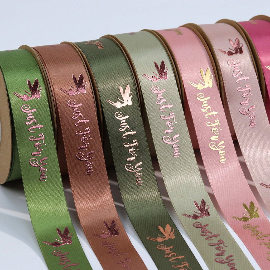 Custom Printed Flat Ribbon Personalized Logo Polyester Ribbon Wedding